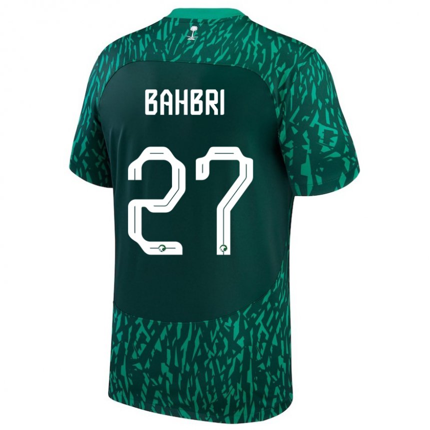 Enfant Maillot Arabie Saoudite Hatan Bahbri #27 Vert Foncé Tenues Extérieur 22-24 T-shirt Belgique
