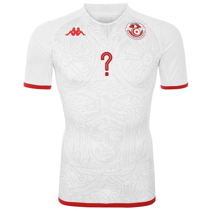Enfant Maillot Tunisie Votre Nom #0 Blanc Tenues Extérieur 22-24 T-shirt Belgique
