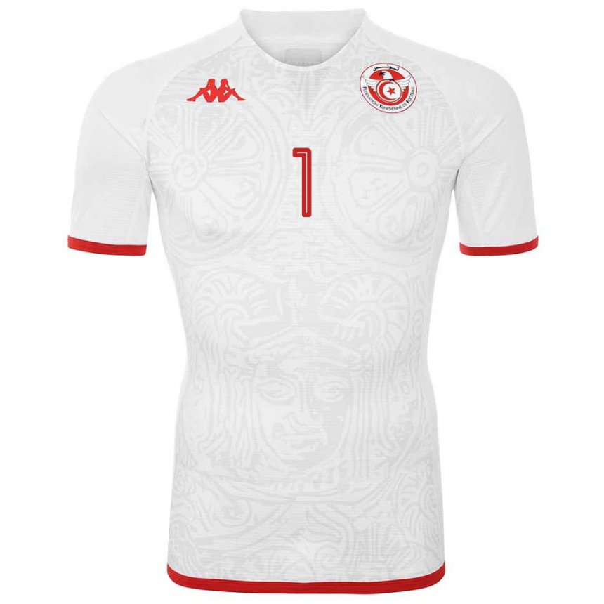 Kinder Tunesische Mohamed Sedki Debchi #1 Weiß Auswärtstrikot Trikot 22-24 T-shirt Belgien