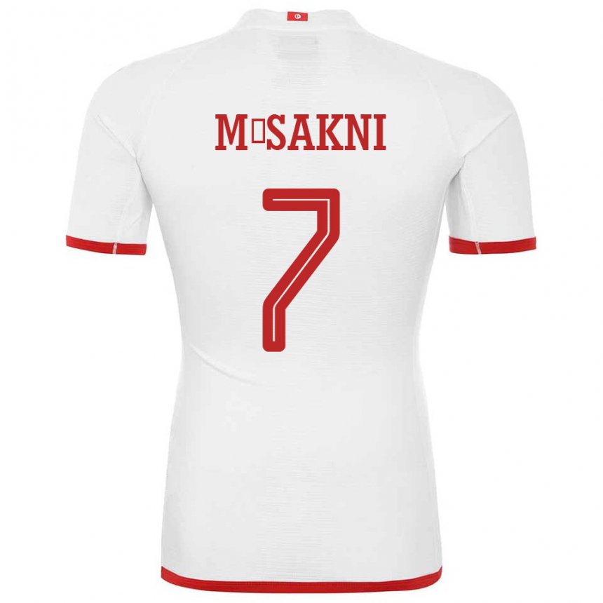 Enfant Maillot Tunisie Youssef M Sakni #7 Blanc Tenues Extérieur 22-24 T-shirt Belgique