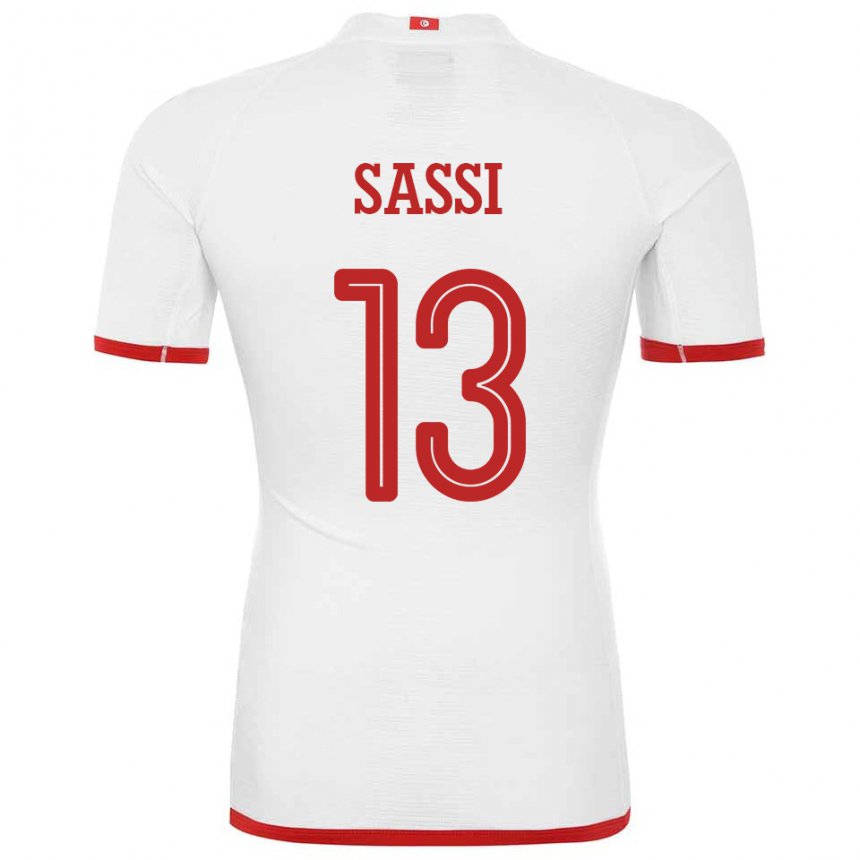 Kinder Tunesische Ferjani Sassi #13 Weiß Auswärtstrikot Trikot 22-24 T-shirt Belgien