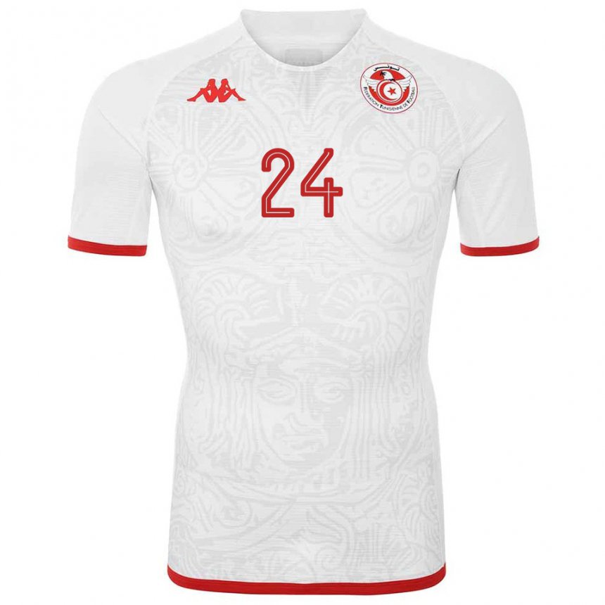 Enfant Maillot Tunisie Rami Kaib #24 Blanc Tenues Extérieur 22-24 T-shirt Belgique