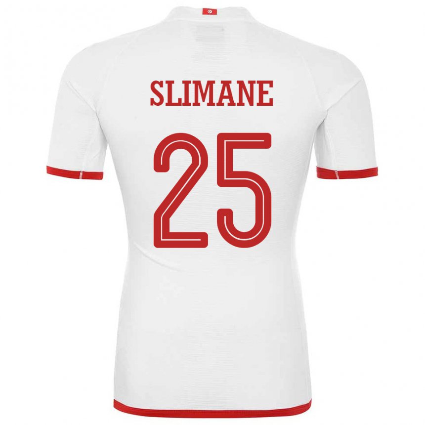 Kinder Tunesische Anis Ben Slimane #25 Weiß Auswärtstrikot Trikot 22-24 T-shirt Belgien