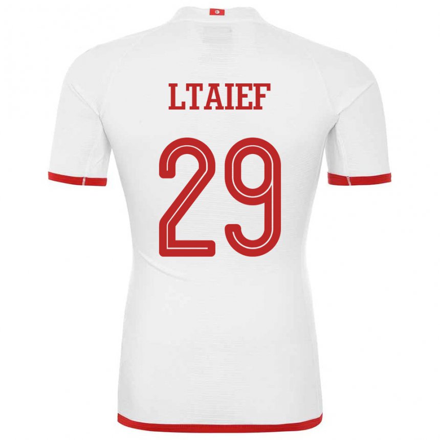 Kinder Tunesische Sayfallah Ltaief #29 Weiß Auswärtstrikot Trikot 22-24 T-shirt Belgien