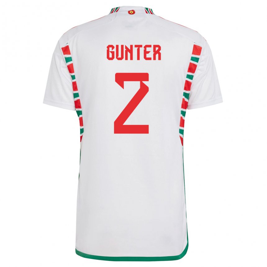 Kinder Walisische Chris Gunter #2 Weiß Auswärtstrikot Trikot 22-24 T-shirt Belgien