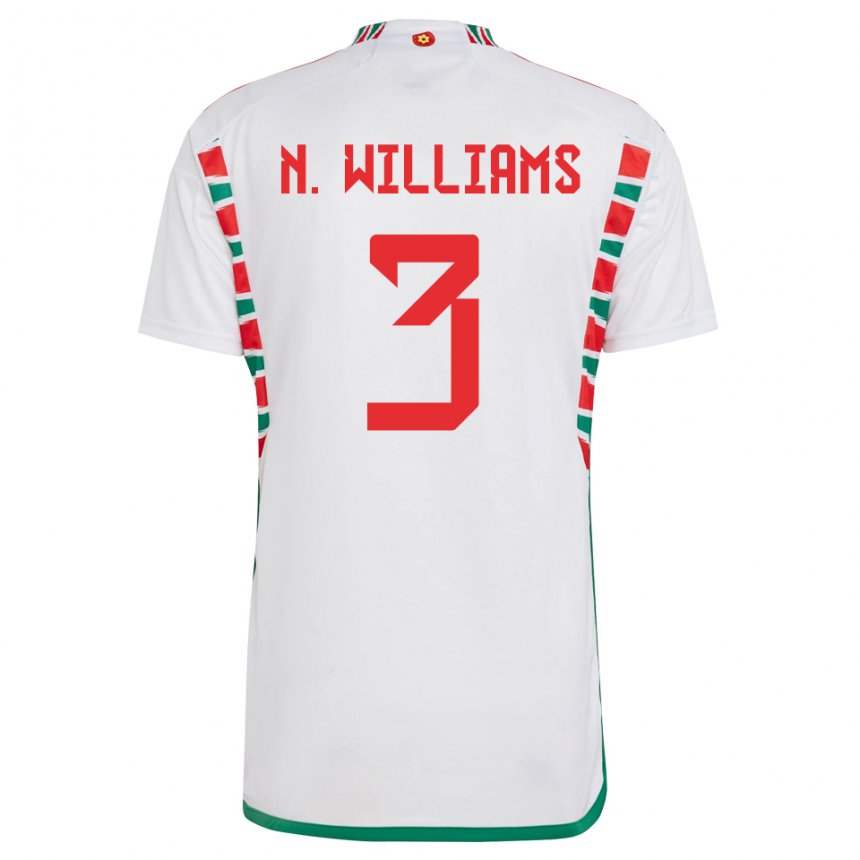 Kinderen Welsh Neco Williams #3 Wit Uitshirt Uittenue 22-24 T-shirt België