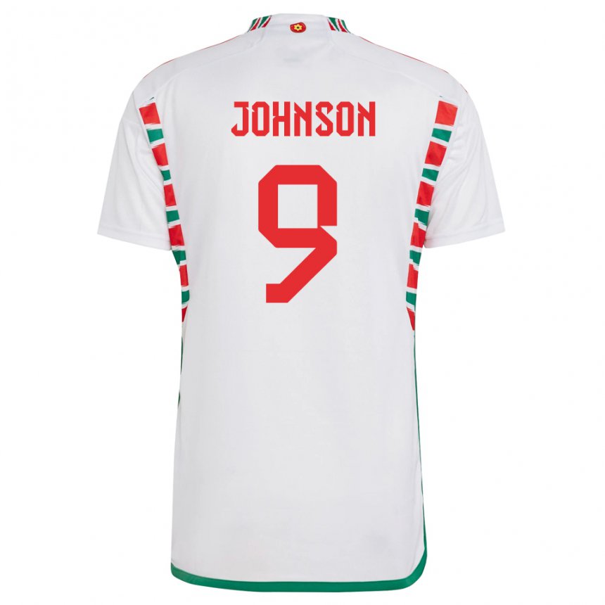 Kinder Walisische Brennan Johnson #9 Weiß Auswärtstrikot Trikot 22-24 T-shirt Belgien