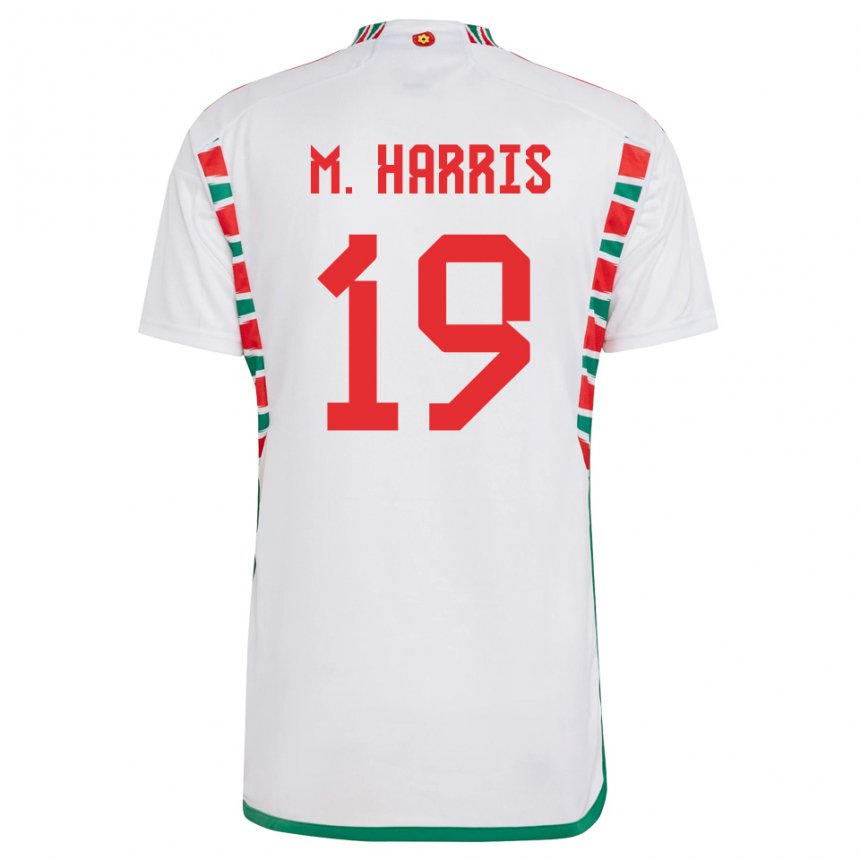 Kinder Walisische Mark Harris #19 Weiß Auswärtstrikot Trikot 22-24 T-shirt Belgien