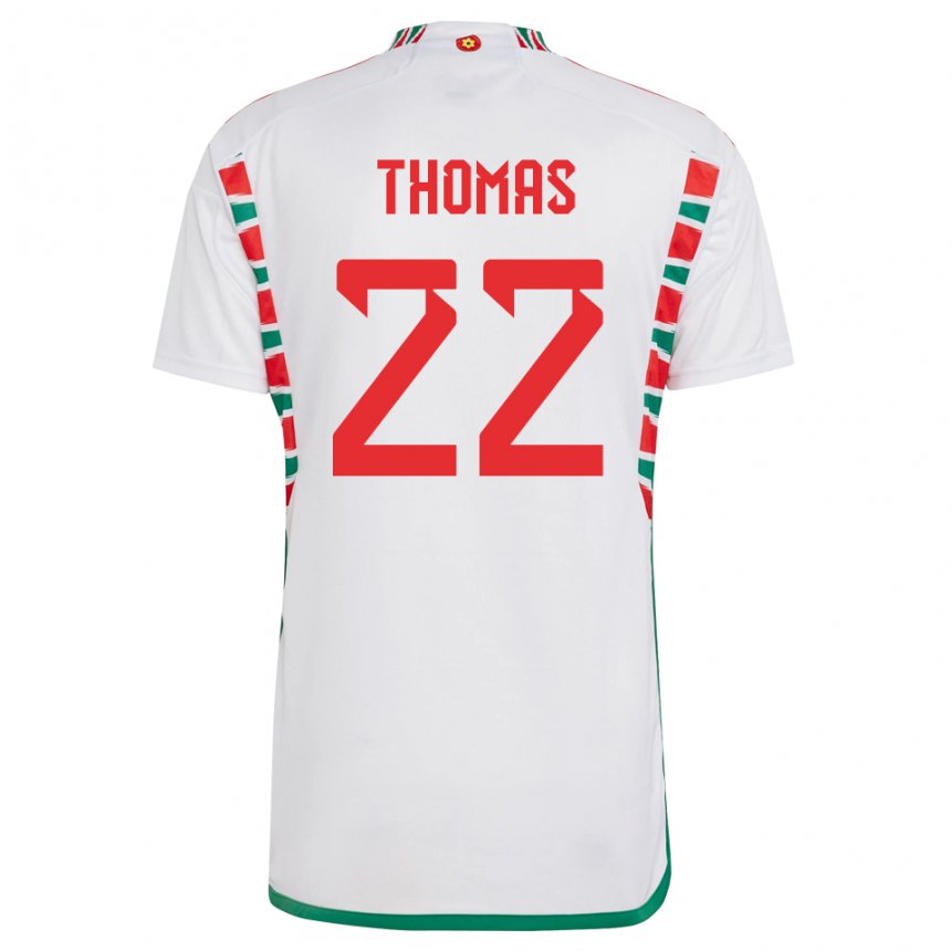 Kinder Walisische Sorba Thomas #22 Weiß Auswärtstrikot Trikot 22-24 T-shirt Belgien