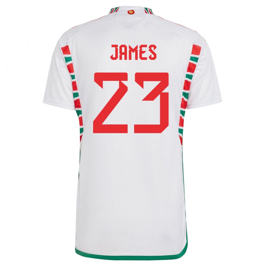 Kinderen Welsh Jordan James #23 Wit Uitshirt Uittenue 22-24 T-shirt België