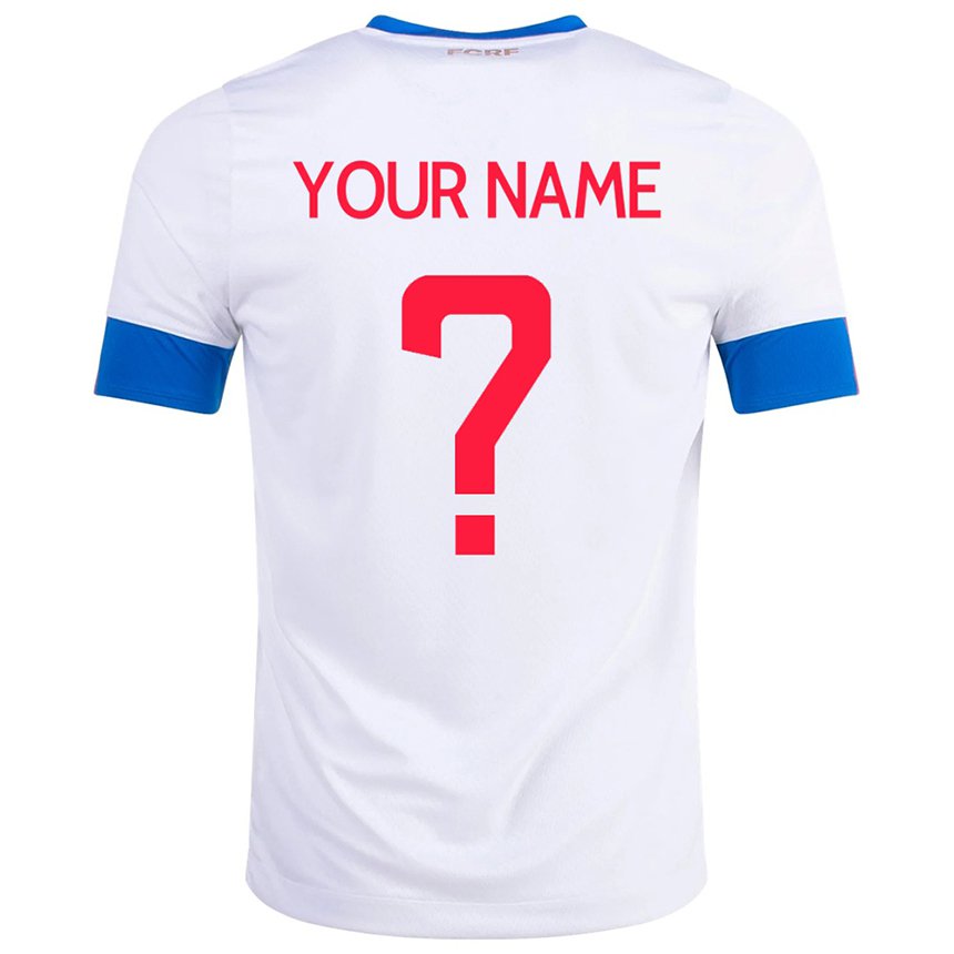 Enfant Maillot Costa Rica Votre Nom #0 Blanc Tenues Extérieur 22-24 T-shirt Belgique