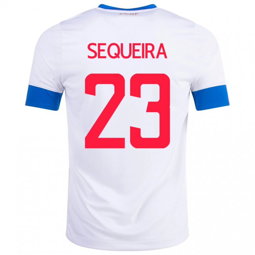 Kinder Costa-ricanische Patrick Sequeira #23 Weiß Auswärtstrikot Trikot 22-24 T-shirt Belgien
