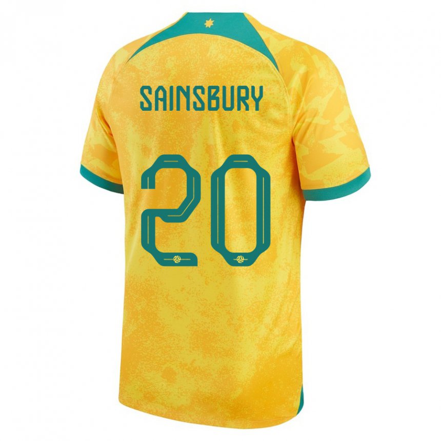 Heren Australisch Trent Sainsbury #20 Gouden Thuisshirt Thuistenue 22-24 T-shirt België
