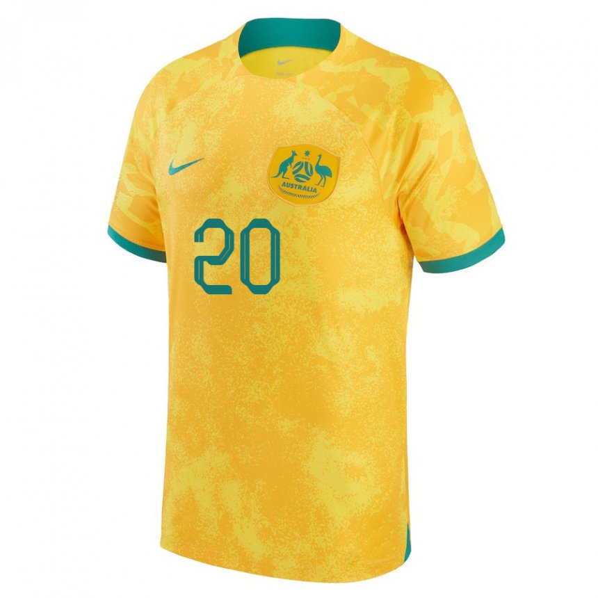Herren Australische Trent Sainsbury #20 Gold Heimtrikot Trikot 22-24 T-shirt Belgien