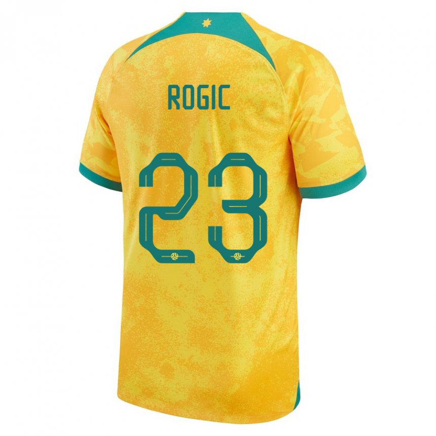 Homme Maillot Australie Tom Rogic #23 Doré Tenues Domicile 22-24 T-shirt Belgique