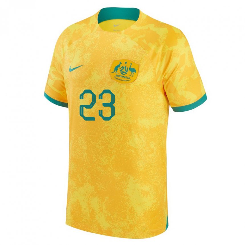 Herren Australische Tom Rogic #23 Gold Heimtrikot Trikot 22-24 T-shirt Belgien