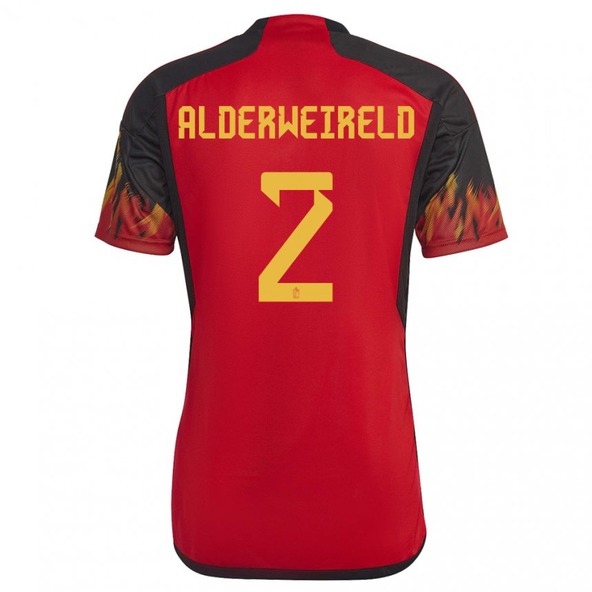 Herren Belgische Toby Alderweireld #2 Rot Heimtrikot Trikot 22-24 T-shirt Belgien