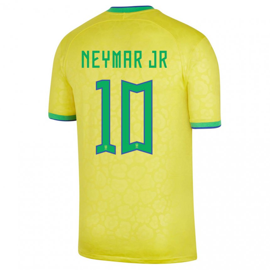 Herren Brasilianische Neymar #10 Gelb Heimtrikot Trikot 22-24 T-shirt Belgien