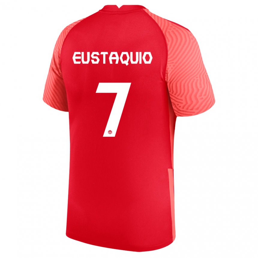 Herren Kanadische Stephen Eustaquio #7 Rot Heimtrikot Trikot 22-24 T-shirt Belgien