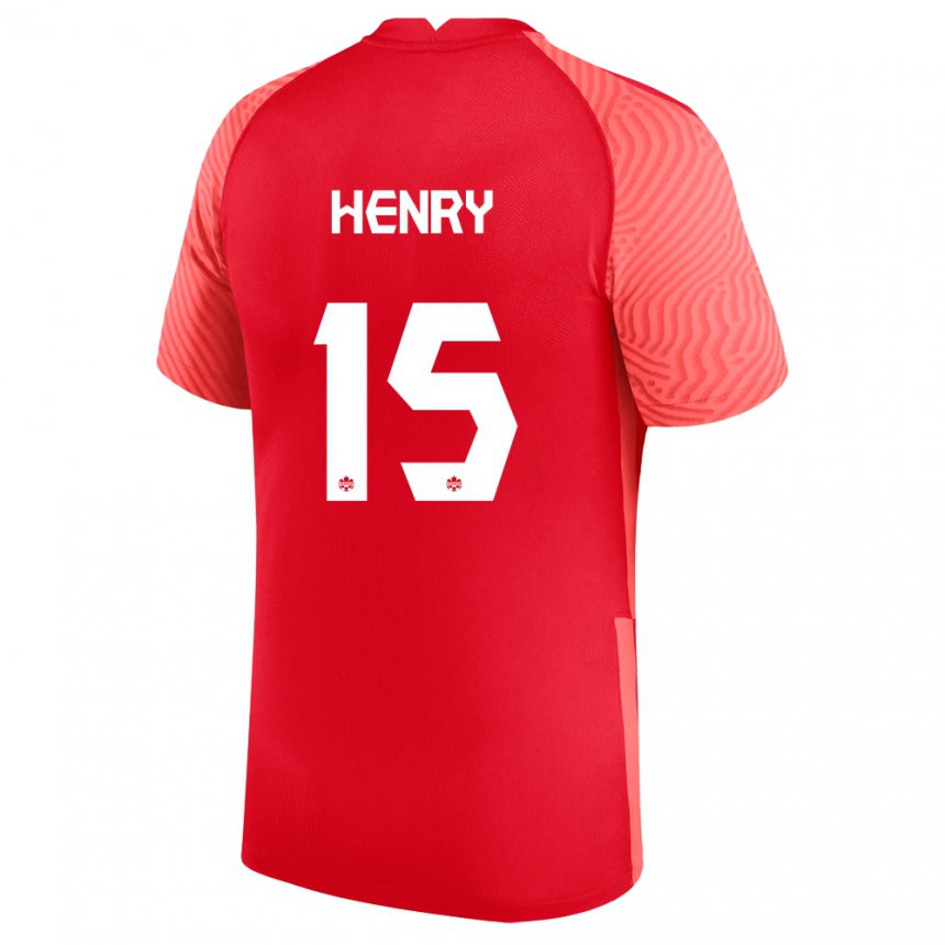 Homme Maillot Canada Doneil Henry #15 Rouge Tenues Domicile 22-24 T-shirt Belgique