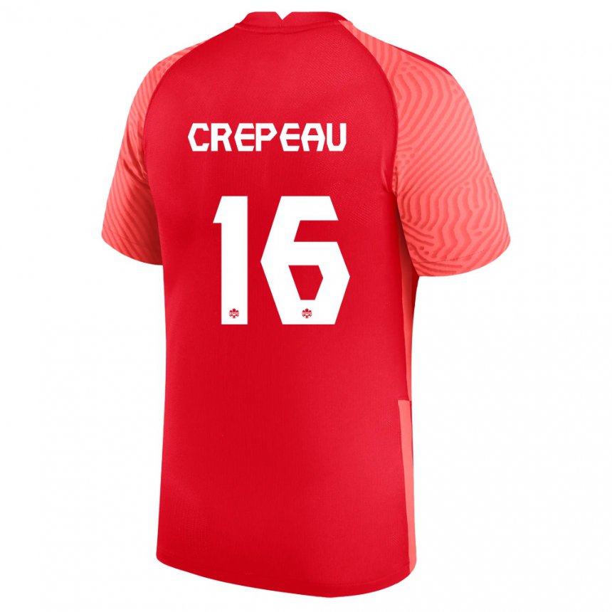 Homme Maillot Canada Maxime Crepeau #16 Rouge Tenues Domicile 22-24 T-shirt Belgique