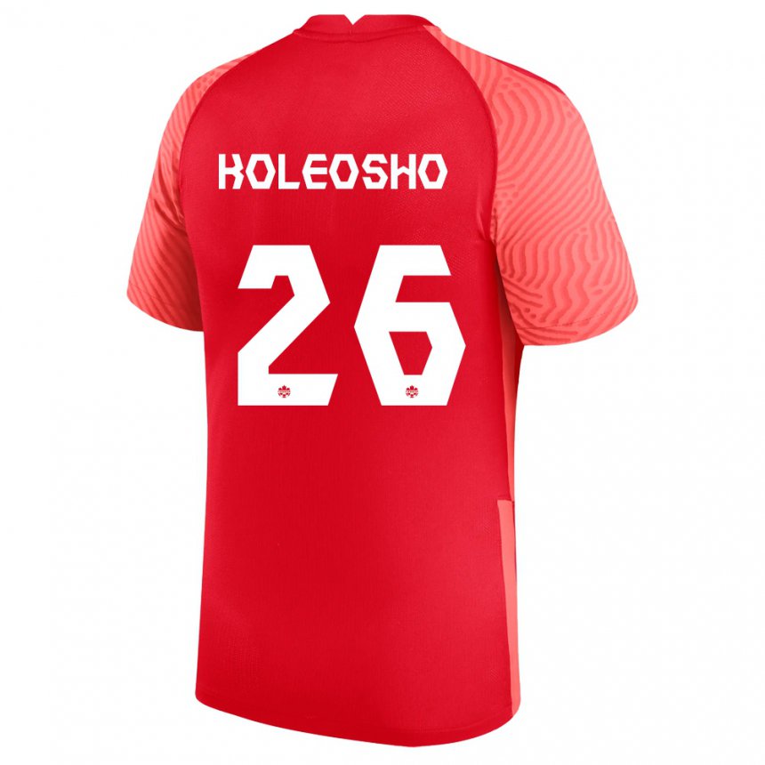 Herren Kanadische Luca Koleosho #26 Rot Heimtrikot Trikot 22-24 T-shirt Belgien