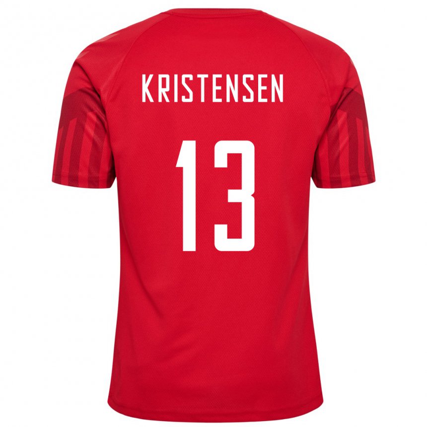 Homme Maillot Danemark Rasmus Kristensen #13 Rouge Tenues Domicile 22-24 T-shirt Belgique