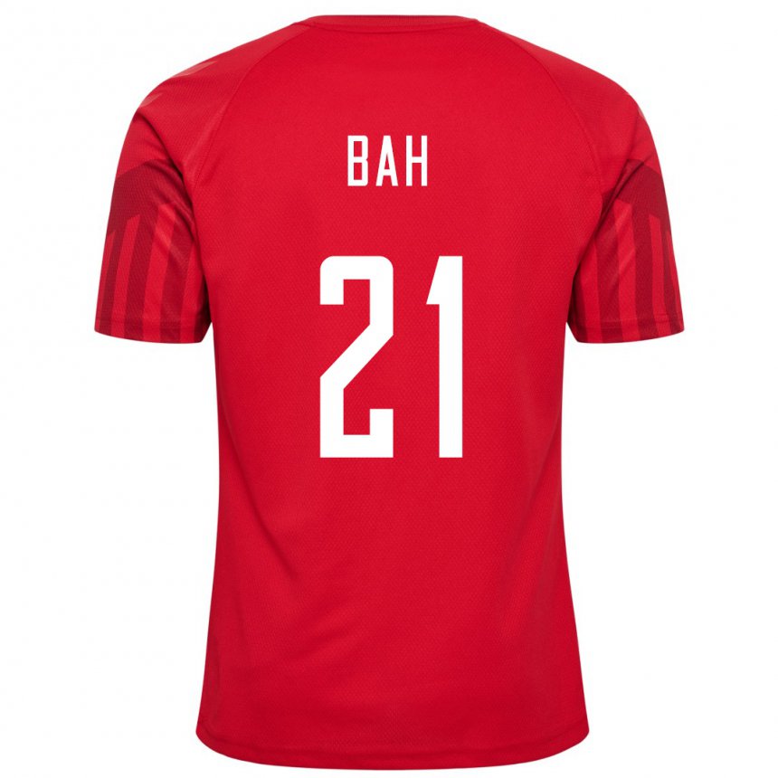 Herren Dänische Alexander Bah #21 Rot Heimtrikot Trikot 22-24 T-shirt Belgien