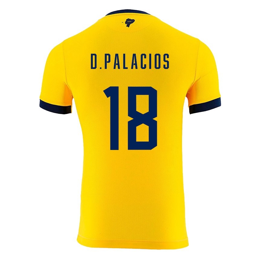 Herren Ecuadorianische Diego Palacios #18 Gelb Heimtrikot Trikot 22-24 T-shirt Belgien