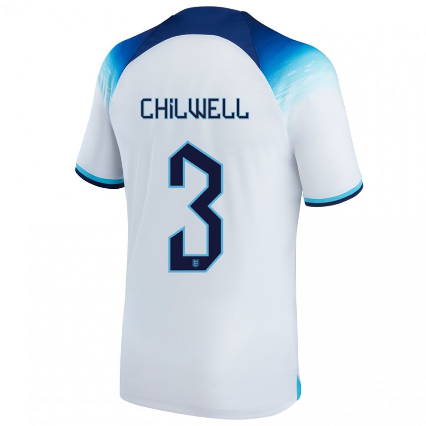 Herren Englische Ben Chilwell #3 Weiß Blau Heimtrikot Trikot 22-24 T-shirt Belgien
