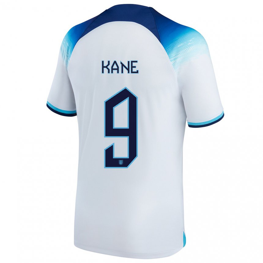 Herren Englische Harry Kane #9 Weiß Blau Heimtrikot Trikot 22-24 T-shirt Belgien