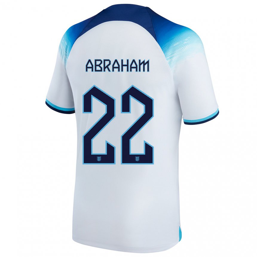 Herren Englische Tammy Abraham #22 Weiß Blau Heimtrikot Trikot 22-24 T-shirt Belgien