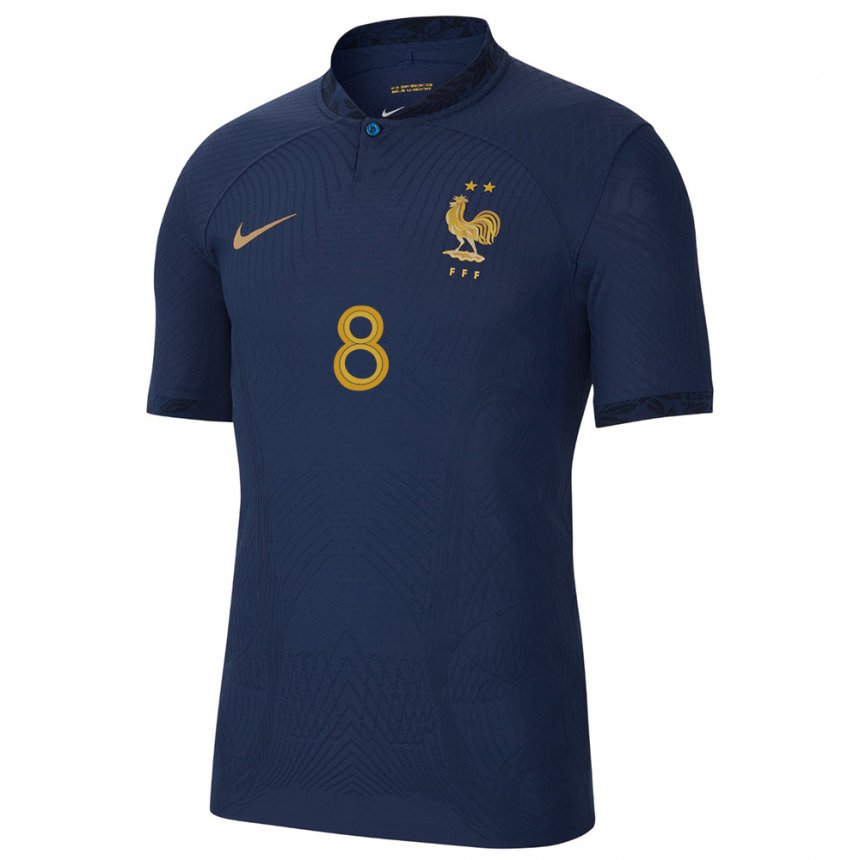 Herren Französische Aurelien Tchouameni #8 Marineblau Heimtrikot Trikot 22-24 T-shirt Belgien