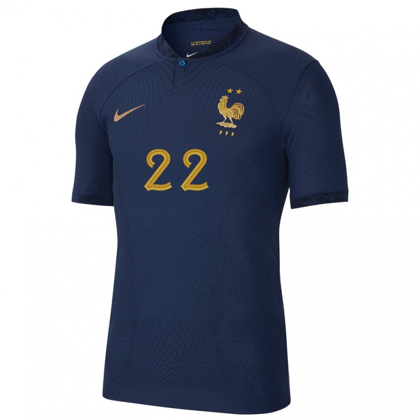 Herren Französische Adrien Truffert #22 Marineblau Heimtrikot Trikot 22-24 T-shirt Belgien