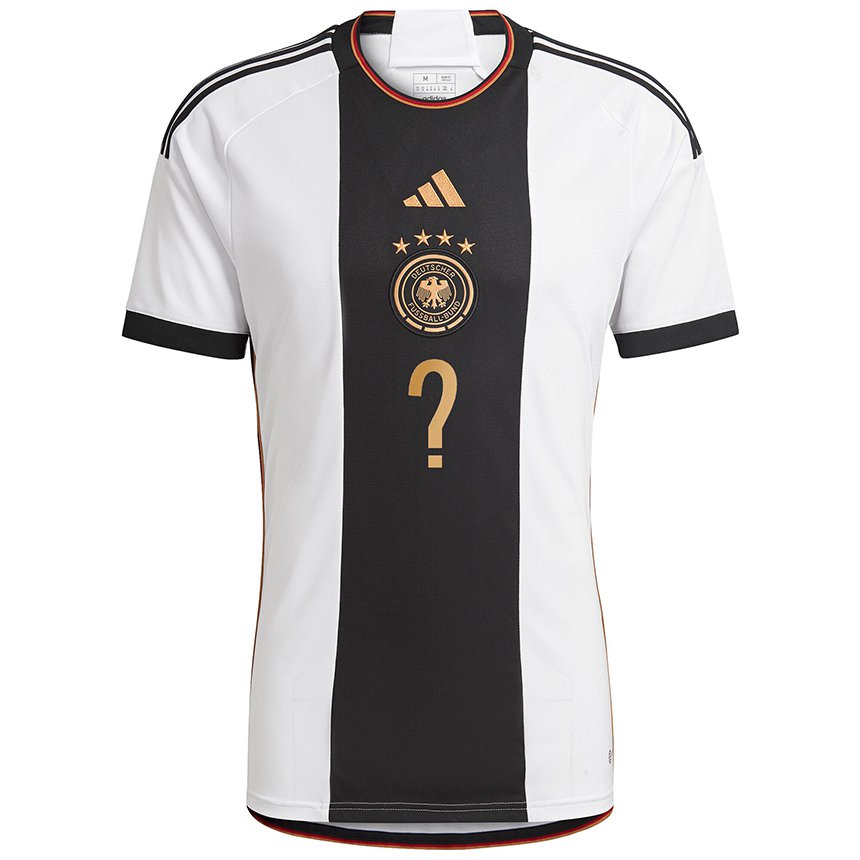 Herren Deutsche Ihren Namen #0 Weiß Schwarz Heimtrikot Trikot 22-24 T-shirt Belgien