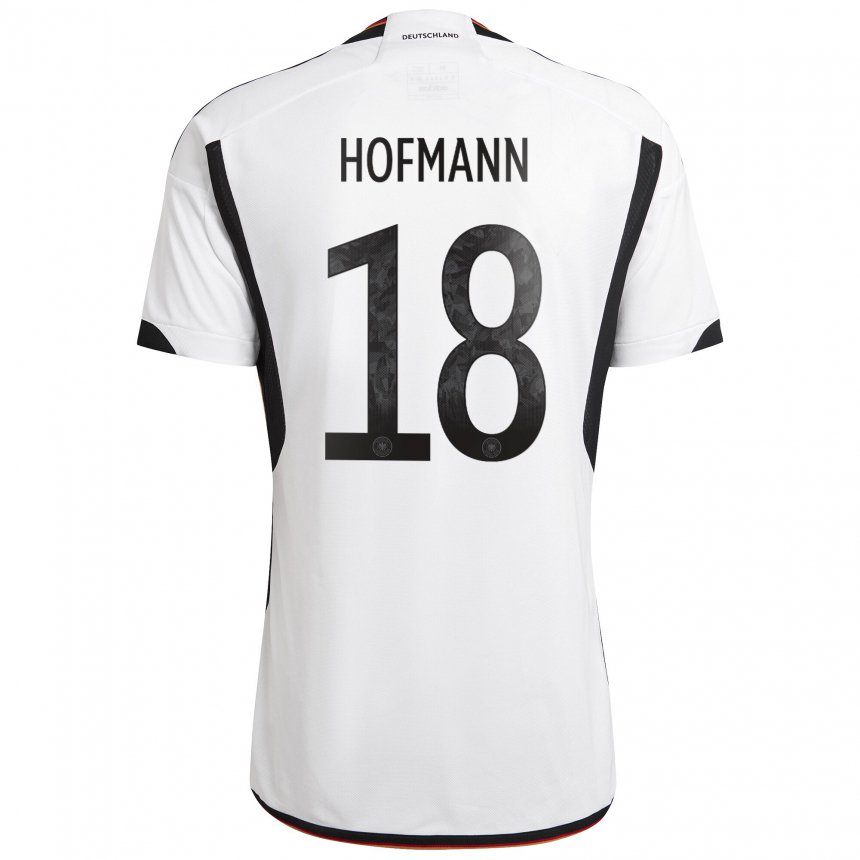 Herren Deutsche Jonas Hofmann #18 Weiß Schwarz Heimtrikot Trikot 22-24 T-shirt Belgien