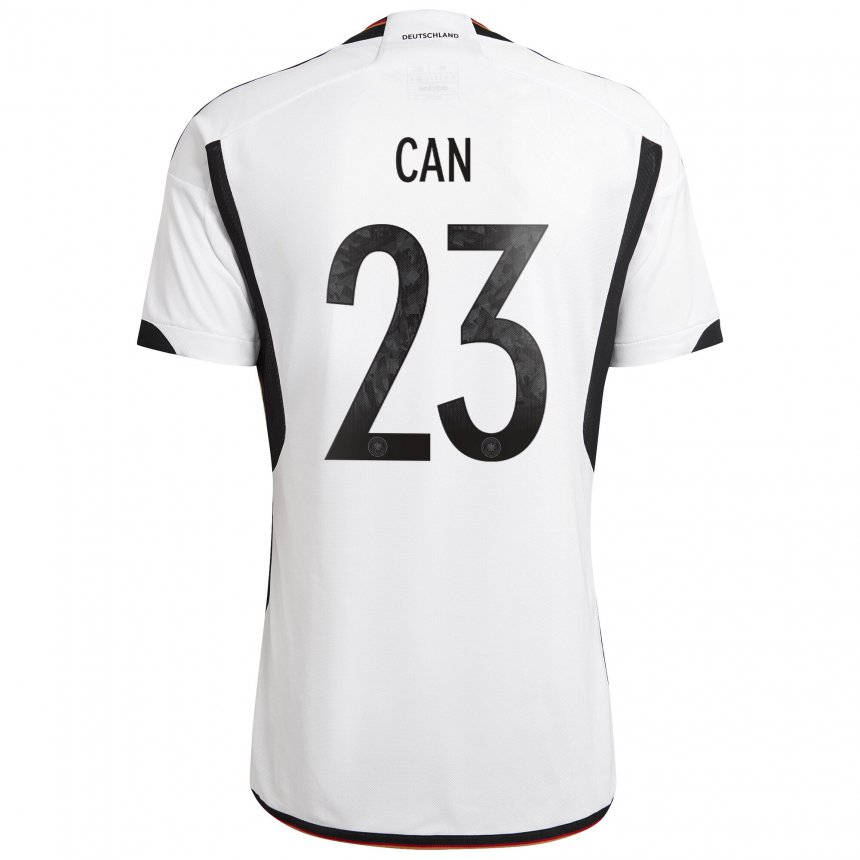 Homme Maillot Allemagne Emre Can #23 Blanc Noir Tenues Domicile 22-24 T-shirt Belgique