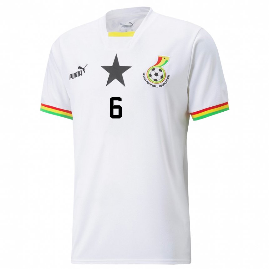 Herren Ghanaische Elisha Owusu #6 Weiß Heimtrikot Trikot 22-24 T-shirt Belgien