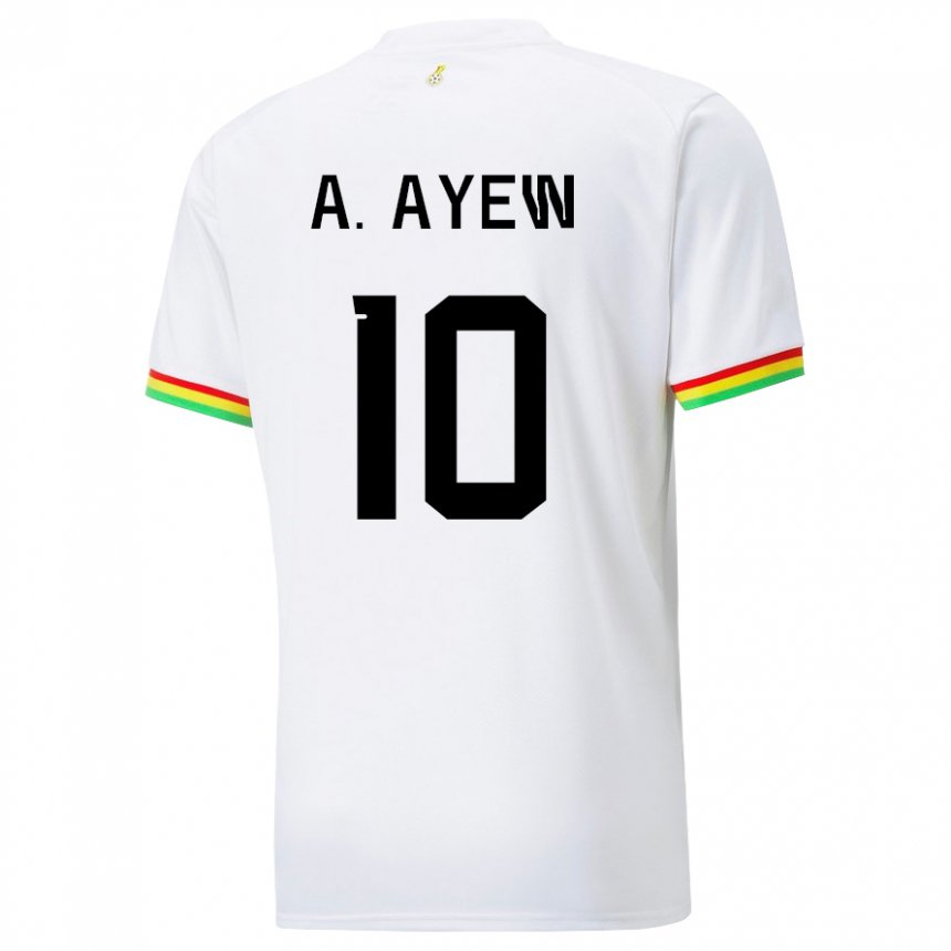 Herren Ghanaische Andre Ayew #10 Weiß Heimtrikot Trikot 22-24 T-shirt Belgien