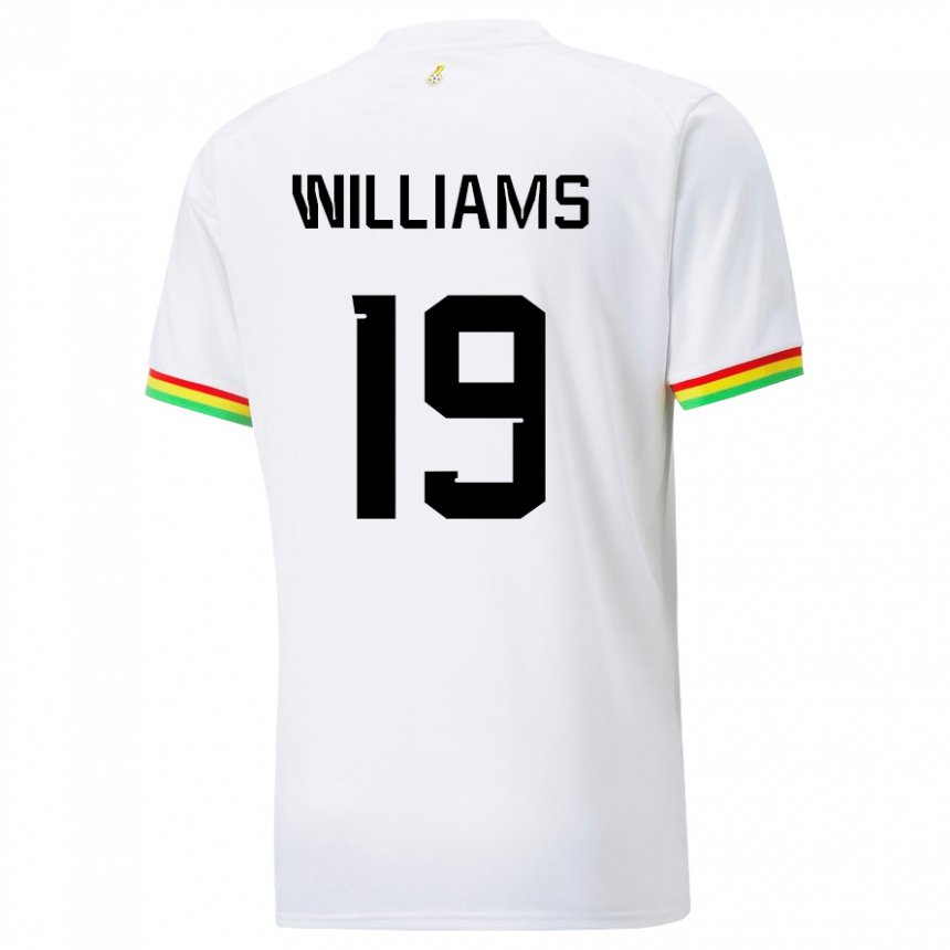 Herren Ghanaische Inaki Williams #19 Weiß Heimtrikot Trikot 22-24 T-shirt Belgien