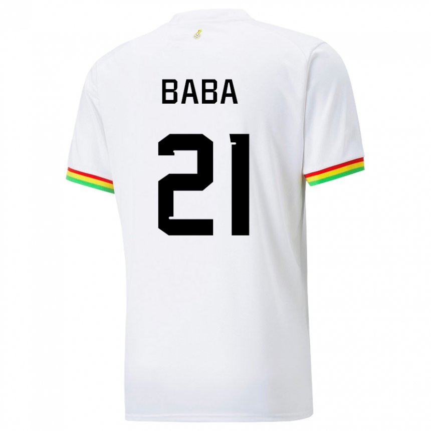 Herren Ghanaische Iddrisu Baba #21 Weiß Heimtrikot Trikot 22-24 T-shirt Belgien