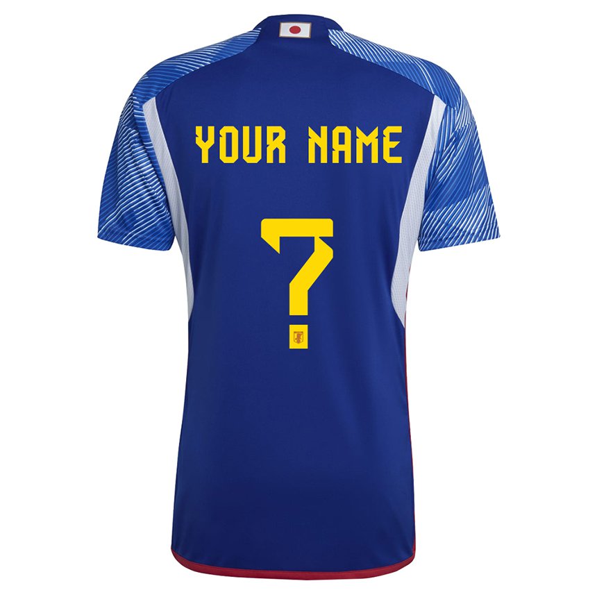 Herren Japanische Ihren Namen #0 Königsblau Heimtrikot Trikot 22-24 T-shirt Belgien