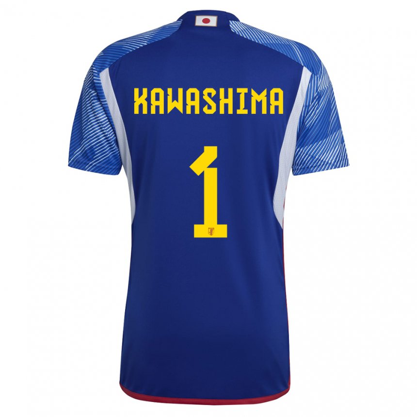 Herren Japanische Eiji Kawashima #1 Königsblau Heimtrikot Trikot 22-24 T-shirt Belgien