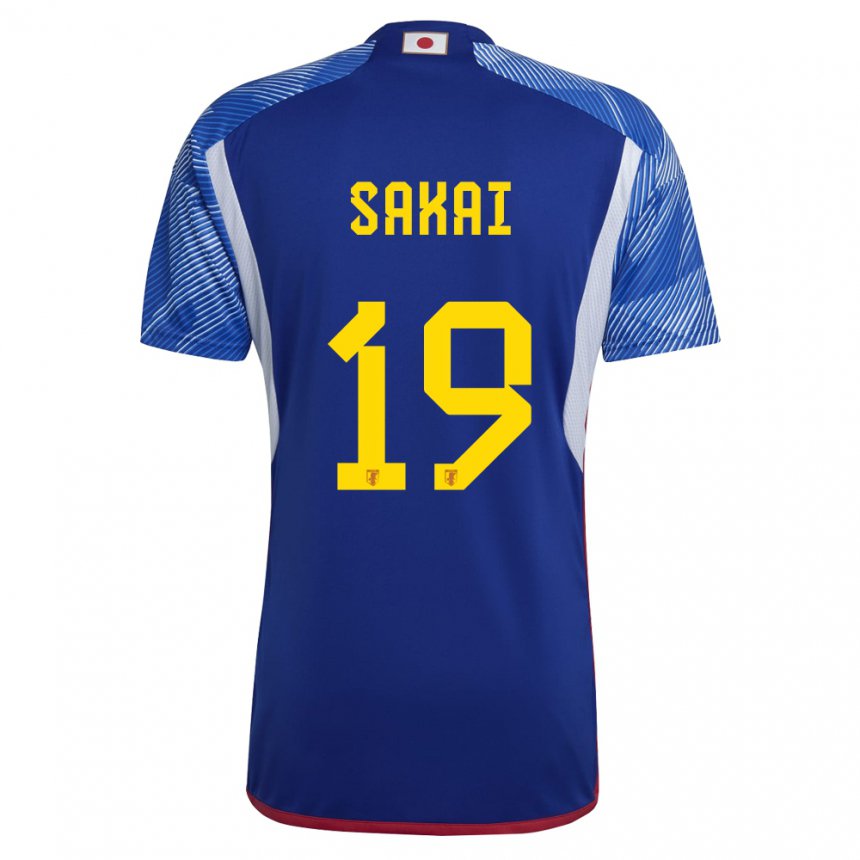 Heren Japans Hiroki Sakai #19 Koningsblauw Thuisshirt Thuistenue 22-24 T-shirt België