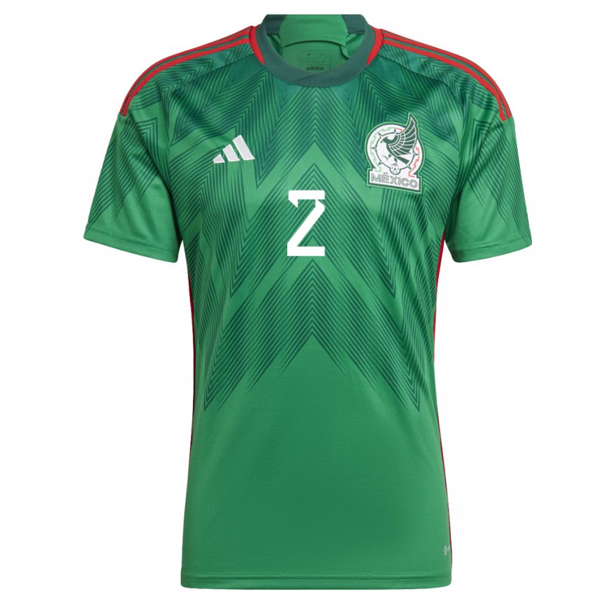 Herren Mexikanische Nestor Araujo #2 Grün Heimtrikot Trikot 22-24 T-shirt Belgien