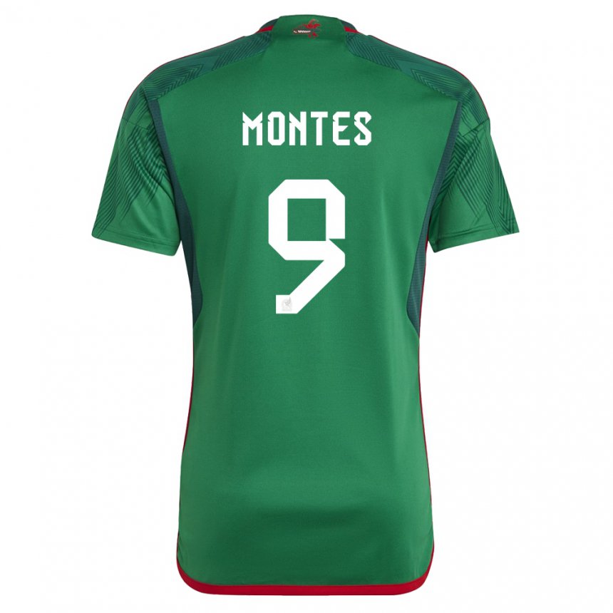 Herren Mexikanische Cesar Montes #9 Grün Heimtrikot Trikot 22-24 T-shirt Belgien