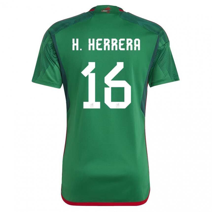 Herren Mexikanische Hector Herrera #16 Grün Heimtrikot Trikot 22-24 T-shirt Belgien
