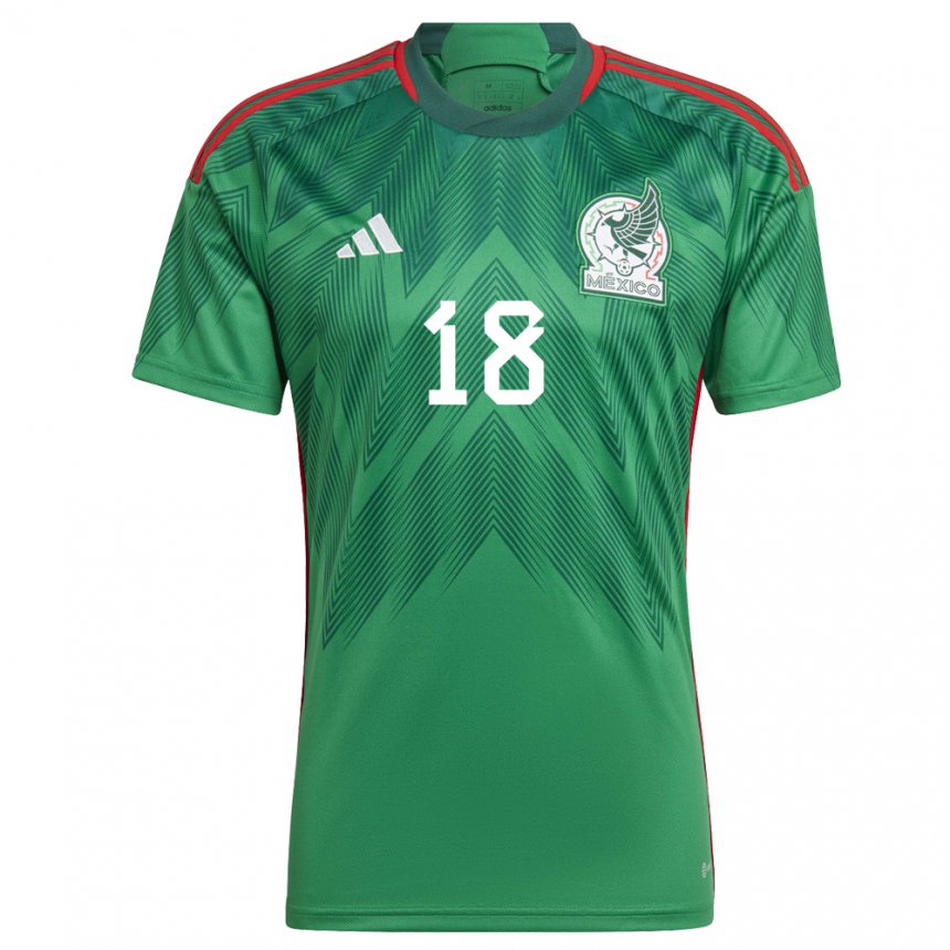 Herren Mexikanische Andres Guardado #18 Grün Heimtrikot Trikot 22-24 T-shirt Belgien