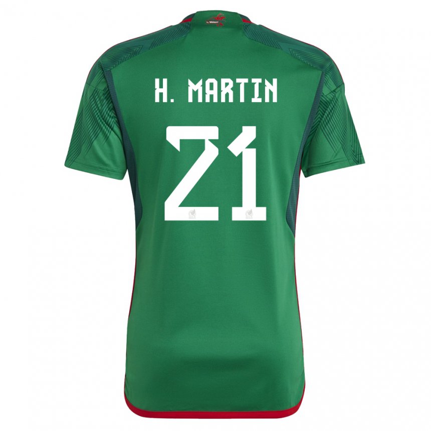 Herren Mexikanische Henry Martin #21 Grün Heimtrikot Trikot 22-24 T-shirt Belgien