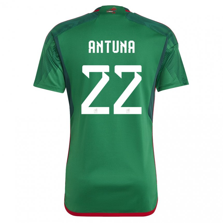 Herren Mexikanische Uriel Antuna #22 Grün Heimtrikot Trikot 22-24 T-shirt Belgien